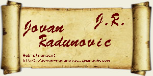 Jovan Radunović vizit kartica